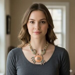 Betsey Johnson Gold and Pink Crab Necklace